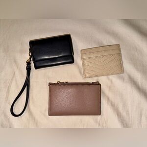 Set of Three (A New Day) Wallets - Black, Mocha, Tan